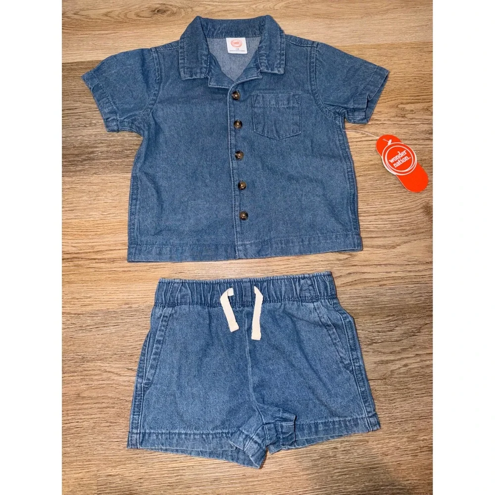 Boy denim outfit set 12 months